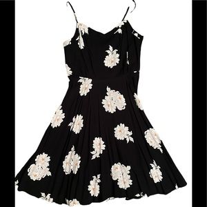 Old Navy Flower Print Black Dress
